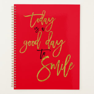 Agenda Citas motivacionales Típografía de oro negro rojo