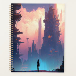 Agenda Ciudad futurista de ciencia ficción