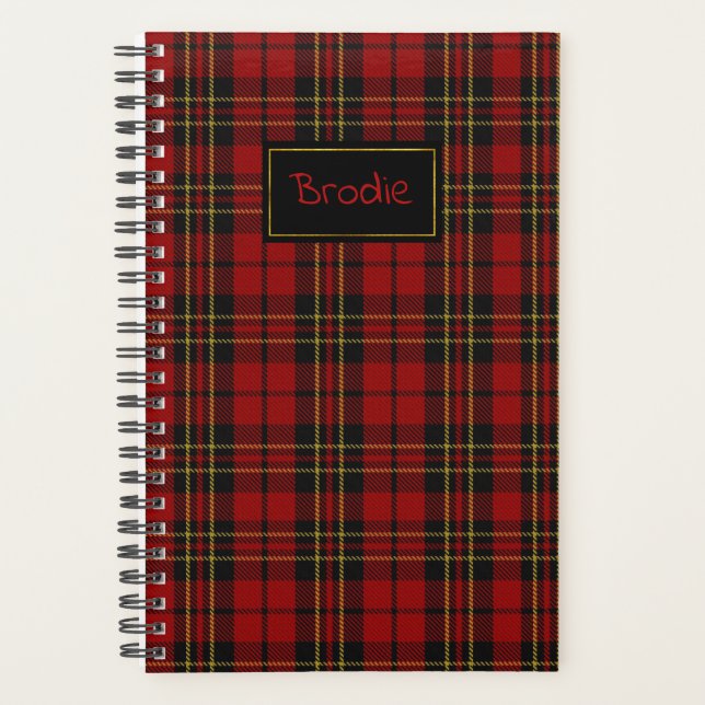 Agenda Clan Brodie Tartan Plaid Planner (Anverso)