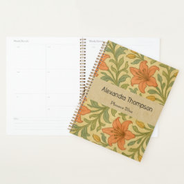 Agenda Clase personalizada estilo William Morris rústico
