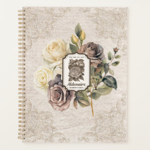 Agenda Clásica decoración floral en papel kraft Rústico