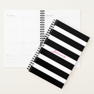 Agenda Clásicas Bandas Geométricas En Blanco Y Negro