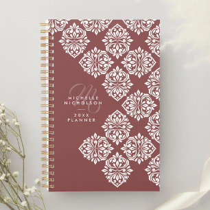 Agenda Clásico Damask Abstracto Chic Geométrico Script