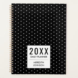Agenda Clásico de lunares en blanco y negro diario