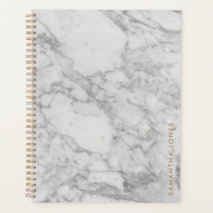 Agenda Clásico de oro de mármol blanco de Carrara persona