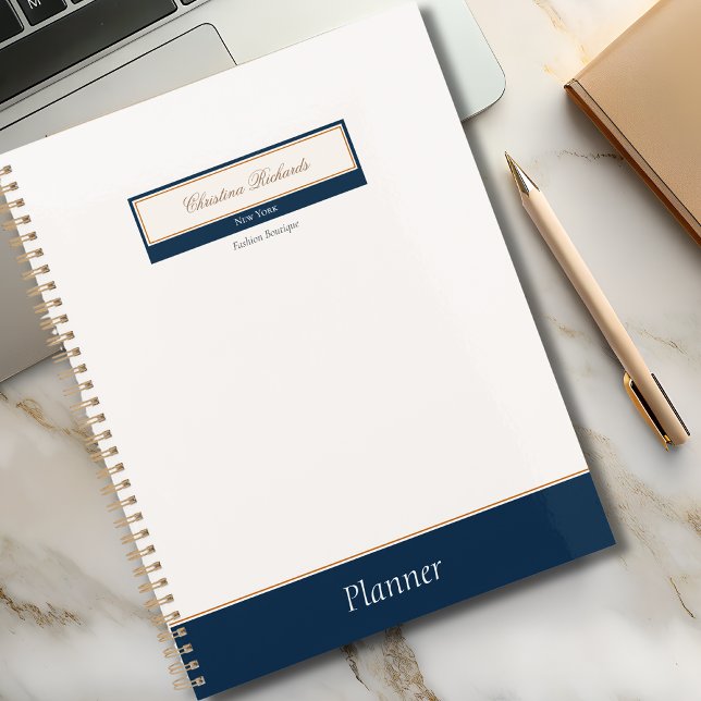Agenda Clásico Navy Blue Ivory Business (Subido por el creador)