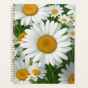 Agenda Clásico patrón de margarita campo blanco floral ve