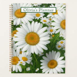 Agenda Clásico patrón de margarita campo blanco floral ve