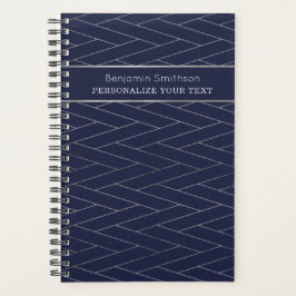 Agenda Clásico Profesional Brillo Azul de Marina Abstract