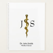 Clásico Rod de Asclepius Medical Gold sobre blanco