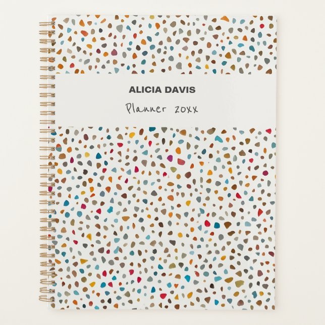 Agenda Clásico Terrazo Multicolor | su nombre sin fecha (Anverso)