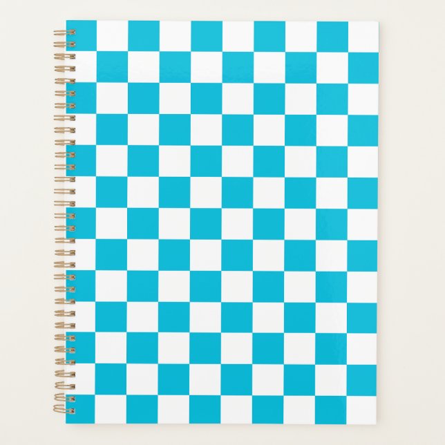 Agenda Classic aqua blue checkerboard (Anverso)