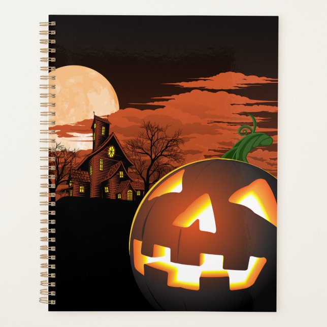 Agenda Classic Halloween Jack-O-Lantern Creepy House (Anverso)