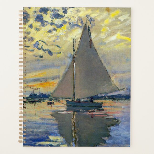 Agenda Claude Monet - Barco de vela en Le Petit-Gennevill (Anverso)