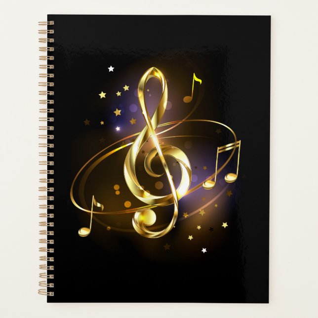 Agenda Clef de sol de música de oro (Anverso)