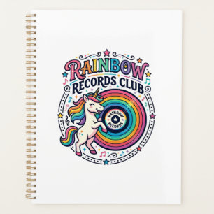 Agenda Club de Registros de Arcoíris de Unicornio Fondo B