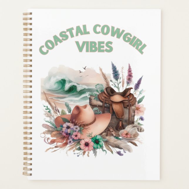 Agenda Coastal cowgirl vibes, floral feminine planner (Anverso)