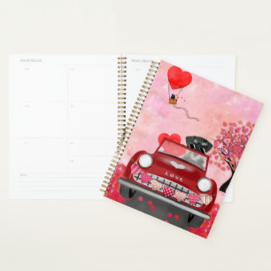 Agenda Coche de perro Schnauzer con corazón de San Valent