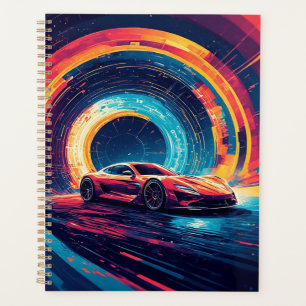 Agenda Coche deportivo vibrante en un arte abstracto diná