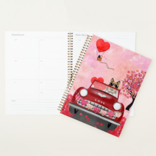 Agenda Coche duro de perro collie con corazón de San Vale