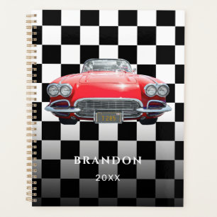 Agenda Coche Red Sport, nombre blanco, control B/W
