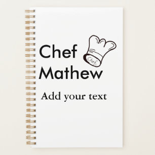 Agenda Cocina del chef añada nombre de texto hombres pana