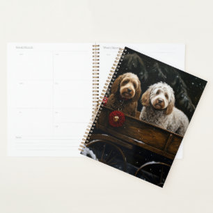 Agenda Cockapoo Trineo Nevado Decoración de Navidad