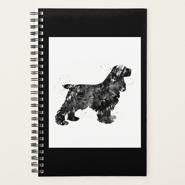 Agenda Cocker español acuarela Cute Perro (Anverso)