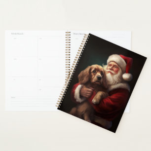 Agenda Cocker Spaniel con Papá Noel Festivo de Navidad
