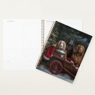 Agenda Cocker Spaniel Nevado Trineo Decoración de Navidad