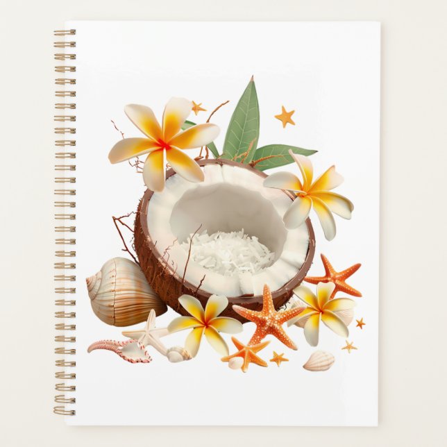 Agenda Coco con flores y conchas (Anverso)