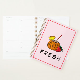 Agenda Cóctel moderno y elegante Fresa Rosa