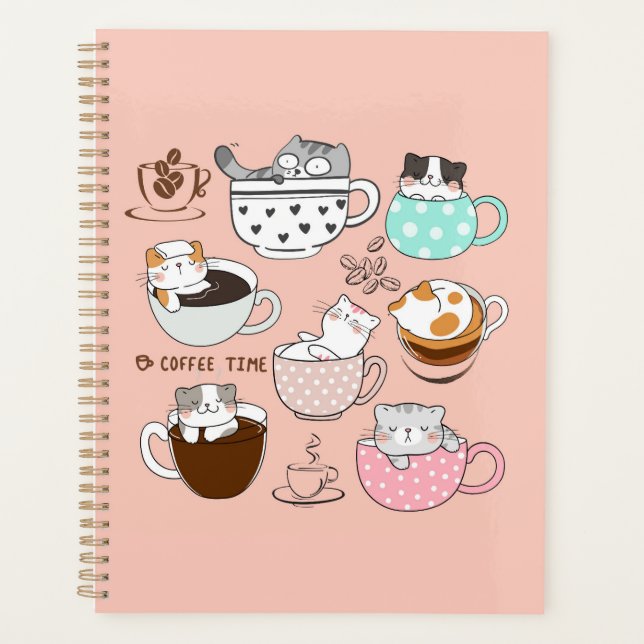 Agenda Coffee Cats Funny (Anverso)