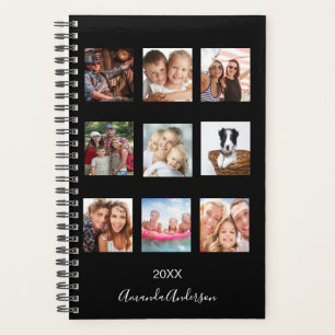 Agenda Colage de fotos familiares personalizadas en negro