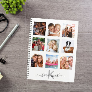 Agenda Colaje de fotos personalizado monograma blanco 202