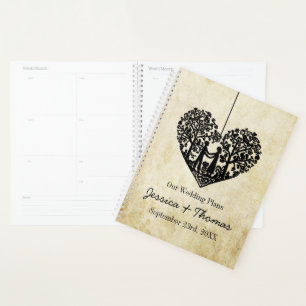 Agenda Colección de bodas de vintage de árbol del corazón
