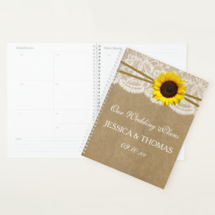 Agenda Colección de Bodas Kraft, Lace & Sunflower