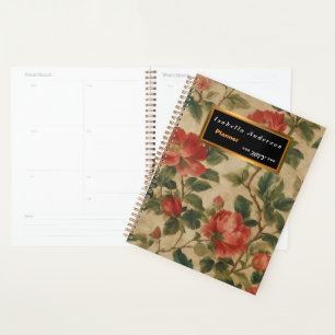 Agenda Colección de cosecha de vintage de acuarela floral