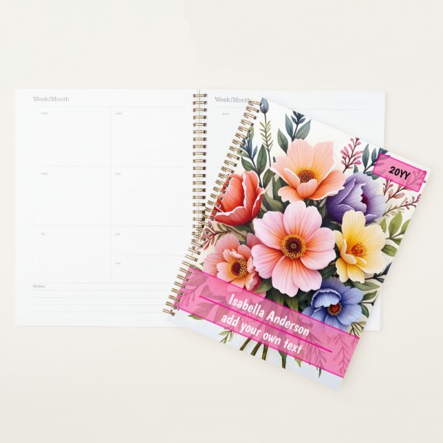 Agenda Colección de lujo moderna de hermosas flores silve (Demostración)