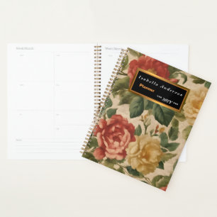 Agenda Colección de moda de color de agua floral vintage