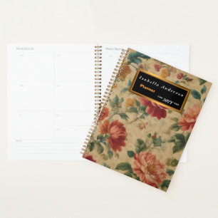 Agenda Colección de moda de color de agua vintage floral