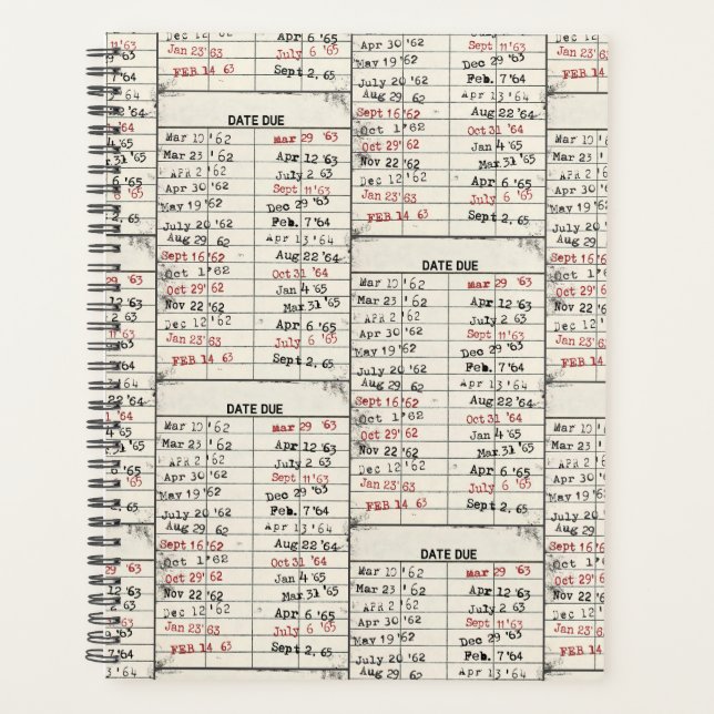 Agenda Colección de tarjetas de biblioteca antigua (Anverso)