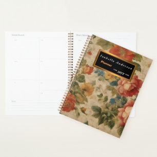 Agenda Colección de vintage de color de agua floral de mo