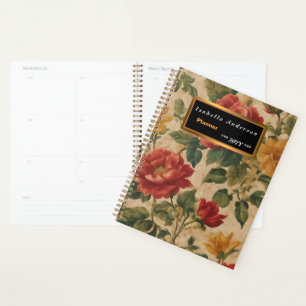 Agenda Colección moderna de color acuático vintage Floral