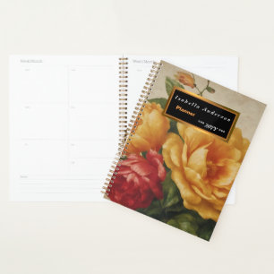 Agenda Colección popular de vintage de acuarela floral