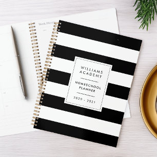 Agenda Colegio Hogar Personalizado de Banda Negra y Blanc