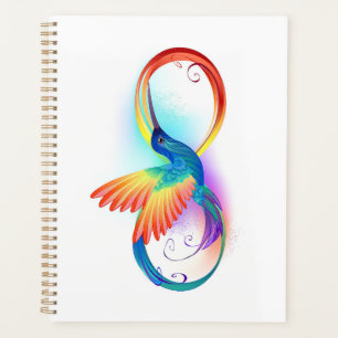 Agenda Colibrí arcoiris con símbolo Infinity