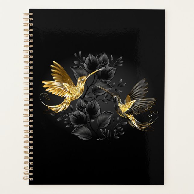 Agenda Colibrí negro y dorado (Anverso)