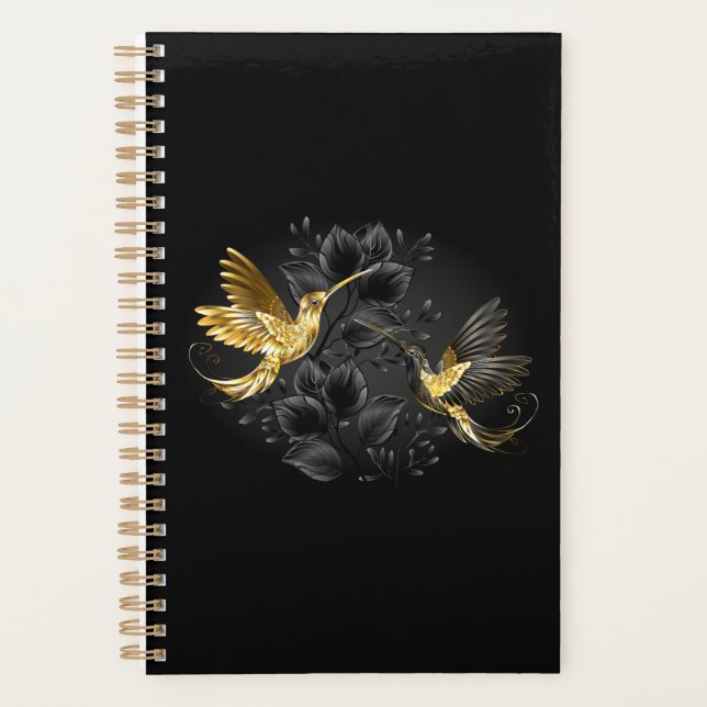 Agenda Colibrí negro y dorado (Anverso)