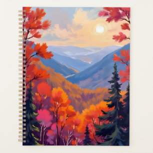 Agenda Colinas de otoño Hojas de otoño Foliaje Acuarela